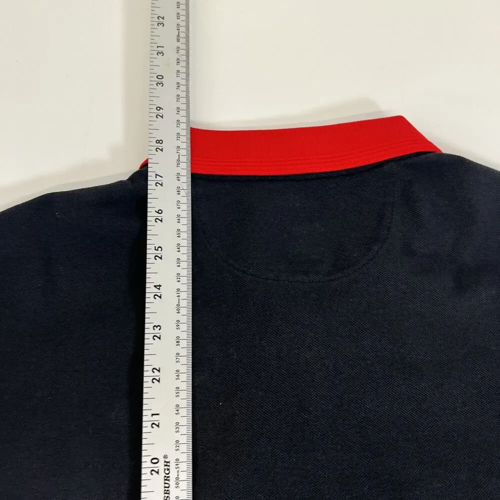 Ferrari Polo Shirt Mens F1 Black Red Prancing Big Horse L Crest Short Sleeve - Picture 9 of 14
